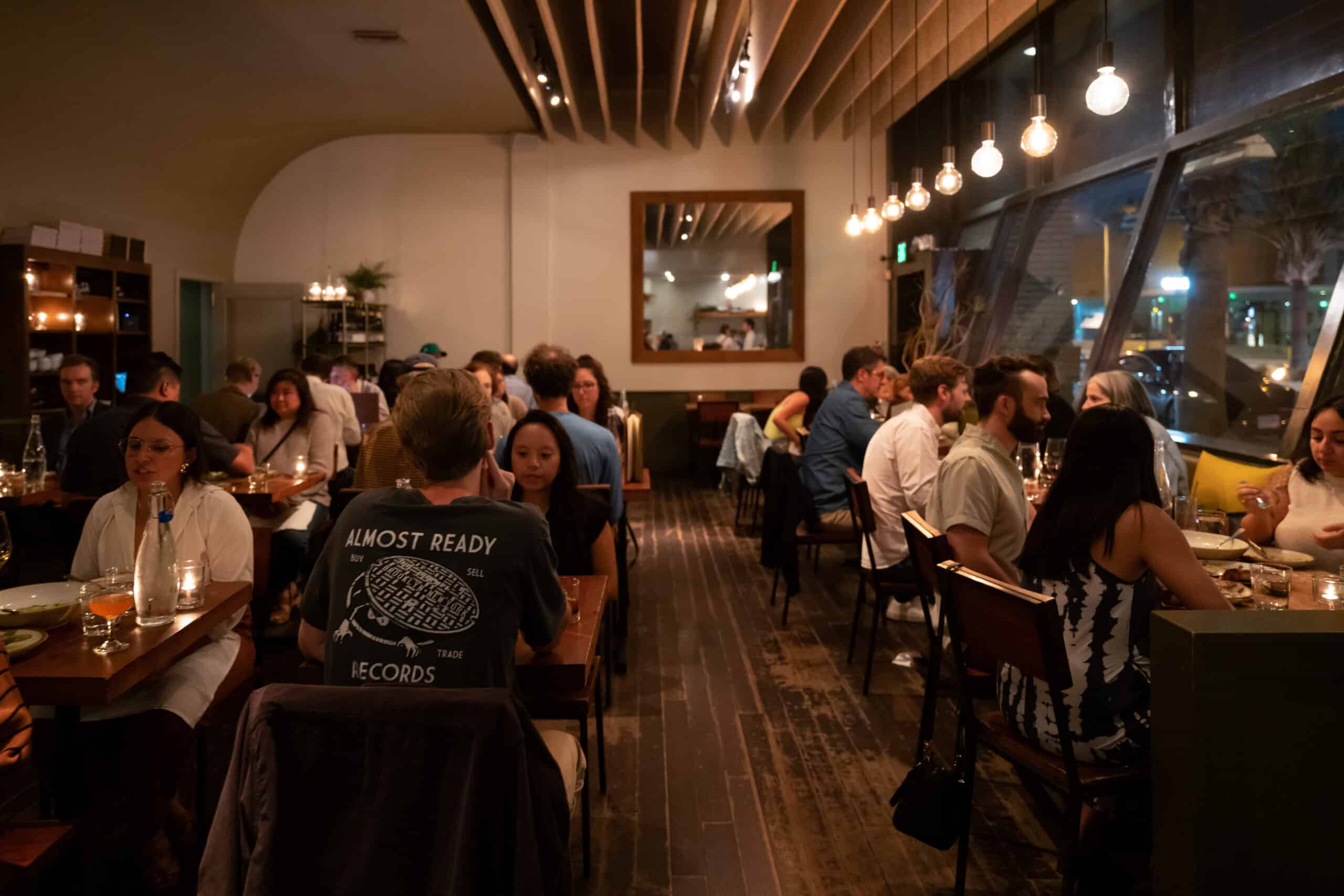 indoor dining room filled with guests